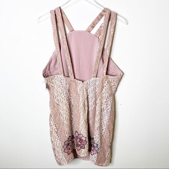 Foxiedox Lace Appliqué Mini Open Back Dress 12 - Picture 7 of 10